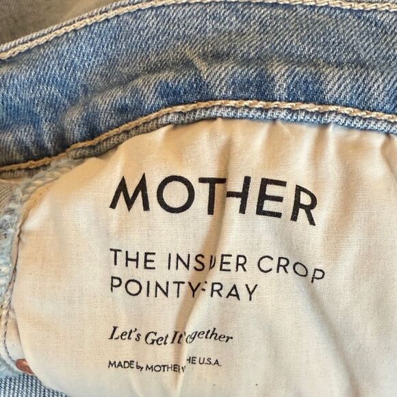 MOTHER The Insider Crop Pointy Fray Let’s Get it Together Jeans size 30 - Picture 11 of 13